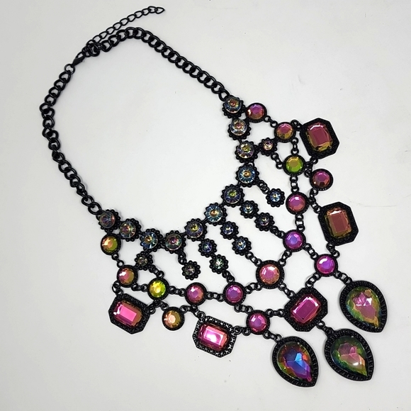 Boho Multicolor Statement Necklace - Picture 3 of 6